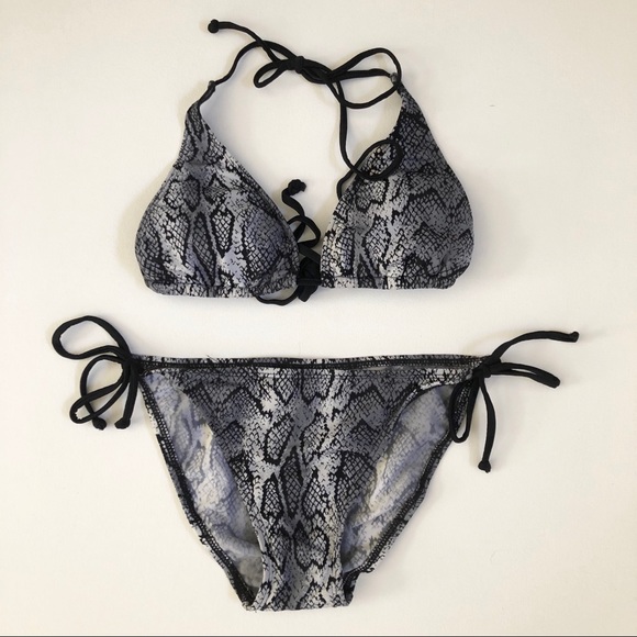 snakeskin triangle bikini